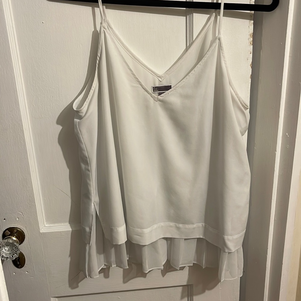 White / Baby Blue Cami Layered Tank Top